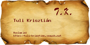 Tuli Krisztián névjegykártya